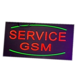 Panou luminos LED = SERVICE GSM =, Semn firma reclama geam 45 X 25 CM
