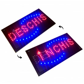 Panou semn luminos `Deschis-Inchis` pe acelasi rand, cu comutator mesaj, 50x20cm