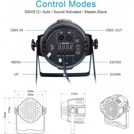 Par-LED 36x3W RGB Multicolor, Proiector arhitectural lumini evenimente club DJ fundal evenimente scena schela - Img 5