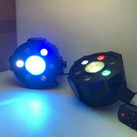 PAR LED 7 becuri, Proiector lumini petrecere, Difuzor Bluetooth, Microfon, Telecomanda - Img 4