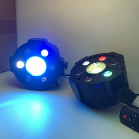 PAR LED 7 becuri, Proiector lumini petrecere, Difuzor Bluetooth, Microfon, Telecomanda - Img 4