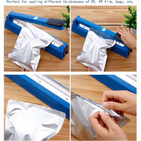 PFS-400 Sigilator termic Impulse Sealer + 3 Rezerve + 20 pungi 40x30cm, Aparat sigilat lipit pungi plastic 40cm, Sudeza polietilena - Img 3