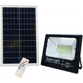 Proiector CCLamp cu acumulator 100W LED + Panou solar, Telecomanda, Acumulator, IP66 - Img 2