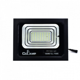 Proiector CCLamp cu acumulator 100W LED + Panou solar, Telecomanda, Acumulator, IP66 - Img 4