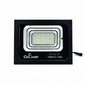 Proiector CCLamp cu acumulator 100W LED + Panou solar, Telecomanda, Acumulator, IP66 - Img 4