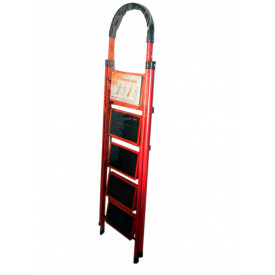 Scara metalica usoara pliabila, 5 trepte late, Platforma 30x20cm, 120cm de la sol, max 90kg, Usor de depozitat si transportat - Img 3