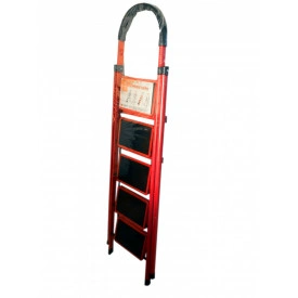 Scara metalica usoara pliabila, 5 trepte late, Platforma 30x20cm, 120cm de la sol, max 90kg, Usor de depozitat si transportat - Img 3