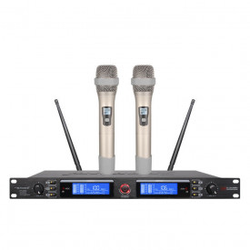 Set 2 Microfoane Wireless UHF, Display LCD, Profesional, Karaoke, ST-860D