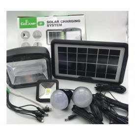 Set solar, Panou fotovoltaic cu 2 becuri LED, Laterna Powerbank, CL-01 - Img 2