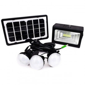 Sistem CL-03 CCLAMP cu panou solar, 3 x Bec LED, Lanterna 30W, Baterie 5000mAh - Img 1