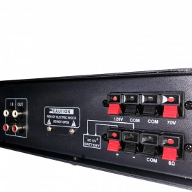 Statie audio, Amplificator boxe de linie 50W RMS 4-16Ω 70-120V, USB, Radio FM - Img 2