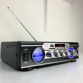 Statie Karaoke cu USB - Amplificator Boxe pasive, Difuzoare Stereo, 2 microfon 6.3mm, VU meter - Img 6