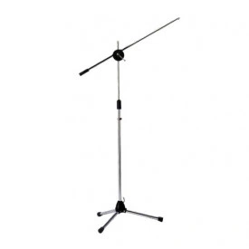 Stativ trepied microfon (x2), Trepied pliabil, reglabil 50 - 190 CM, Suport podea cromat, - Img 5
