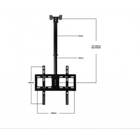Suport TV Brat Agatat Tavan Perete 46 - 88 CM, Stativ Telescopic Monitor Televizor Articulat 30KG - Img 2