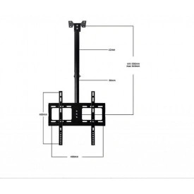 Suport TV Brat Agatat Tavan Perete 46 - 88 CM, Stativ Telescopic Monitor Televizor Articulat 30KG - Img 2