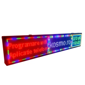 100x20 CM P5 Firma luminoasa programabila LED, Afisaj dinamic magazin 192x32 pixeli - Img 2