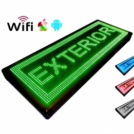 100x40 CM Senzor temperatura, Reclama firma luminoasa LED Programabila wi-fi (96x32 pixeli LED P10) - Img 3