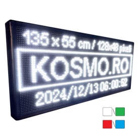 135x55 CM Firma reclama luminoasa LED Programabila APP telefon (128x48 pixeli LED P10), - Img 1