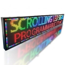 200x40 CM Firma luminoasa LED P10 RGB + Senzor temperatura , Caseta reclama luminoasa de exterior (192x32 pixeli) - Img 3
