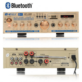 Amplificator 60W cu Bluetooth BT-1228, USB, Statie amplificare stereo boxe pasive, Mufe RCA - Img 1