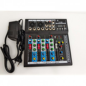 Consola DJ F4-Mb Mixer audio profesional pasiv, Neamplificat, Bluetooth, 4 canale, 2 mufe XLR, USB - Img 6