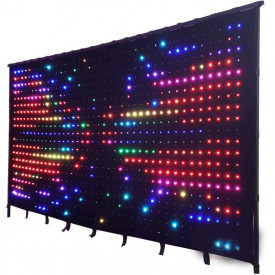 Cortina LED RGB digitala pt DJ Booth 3x2 m 600 becuri P90 300x200cm, Modul comanda intrare DMX, Efecte evenimente scena club