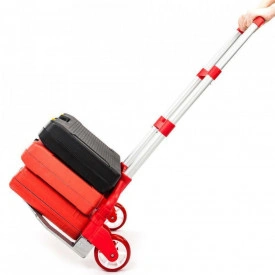 Liza transport tip troller 75KG, Carucior pentru marfa pliabil cu roti, 60 - 100cm