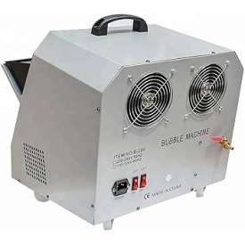 Masina suflat baloane sapun dubla cu rotile, Carcasa aluminiu + Solutie 5L bule sapun - Img 4