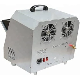 Masina suflat baloane sapun dubla cu rotile, Carcasa aluminiu + Solutie 5L bule sapun - Img 4