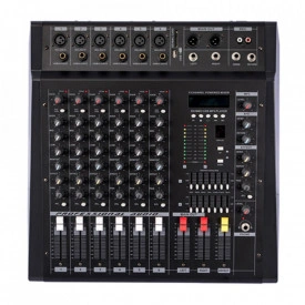 Mixer audio activ 6 canale 1000W (2x500w) Ep600, Amplificat, Consola DJ Bluetooth, USB - Img 3