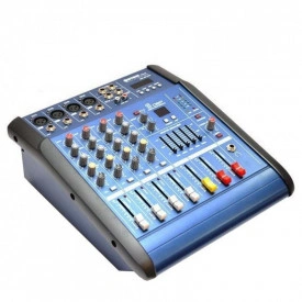 Mixer audio activ amplificare 2 x 350W, WG-4D USB, 4 canale, Egalizator, consola DJ