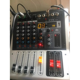 Mixer audio cu Bluetooth KA-40, 4 canale, Statie consola DJ boxe pasive 2x100W, Efecte digitale, Consola DJ Scena Sala Trupe Formatii Disco - Img 4