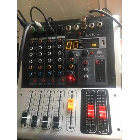 Mixer audio cu Bluetooth KA-40, 4 canale, Statie consola DJ boxe pasive 2x100W, Efecte digitale, Consola DJ Scena Sala Trupe Formatii Disco - Img 4