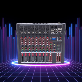 Mixer profesional pasiv audio 8 canale neamplificat, Consola DJ Club Bluetooth USB, Phantom 48V - Img 7