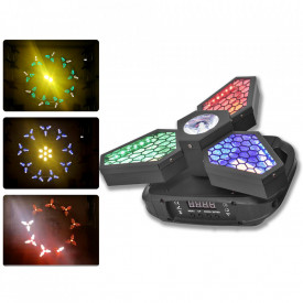 Moving Head Lampi Retro rotative 3 x 60W LED RGB + Beam, Proiector lumini club rotatie infinita - Img 7