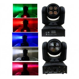 Moving head proiector dublu (fata-verso) 1x20W RGBW & 4x10W WASH LED, Aparat cu cap rotativ lumini scena club party disco