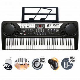 Orga electronica copii 5 octave MQ-809 + Suport reglabil + Microfon, 61 clape, USB - Img 8