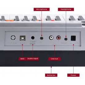 Orga electronica incepatori 853 + Stativ dublu X + Casti bluetooth, 5 octave 61 clape, USB - Img 5