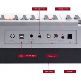 Orga electronica incepatori 853 + Stativ dublu X + Casti bluetooth, 5 octave 61 clape, USB - Img 5