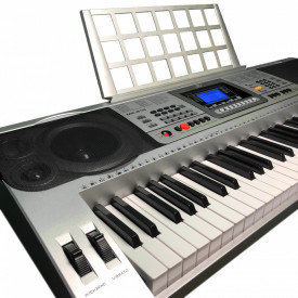 Orga electronica intermediari MK-810 + Suport dublu x + Scaun pian, 61 clape, USB, 600 Tonuri - Img 6