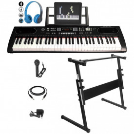 Orga electronica MQ-603 + Suport reglabil + Casti wireless + Microfon, 61 clape, USB, 5 octave - Img 1