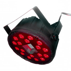 PAR-LED 18 x 3W LED RGB + 24 Becuri SMD Stroboscop albe, DMX, Microfon integrat - Img 4