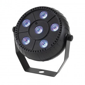 PAR LED Mini 6 x 3W RGB, Proiector lumini party multicolor, Senzor sunet - Img 2