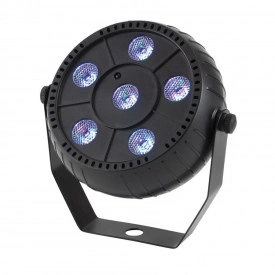 PAR LED Mini 6 x 3W RGB, Proiector lumini party multicolor, Senzor sunet - Img 2
