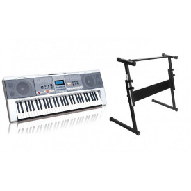 Pian exersat MK-805 + Suport metalic, Orga electronica 61 clape dimensiuni standard - Img 1