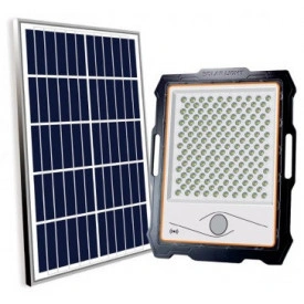 Proiector 400W/600W LED cu acumulator integrat si cu panou fotovoltaic, becuri cu lupa