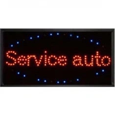 Reclama luminoasa fixa pentru `SERVICE AUTO`, Semn ce atrage potentiali clienti