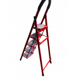 Scara metalica usoara pliabila, 5 trepte late, Platforma 30x20cm, 120cm de la sol, max 90kg, Usor de depozitat si transportat - Img 4