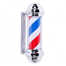 Semn luminos Barbershop, Reclama frizerie, Barber pole rotativ 60CM cu lumina LED - Img 2