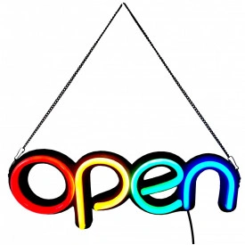 Semn luminos LED =OPEN= 40x15CM, Reclama geam firma vitrina magazin deschis, bar, restaurant, Tip neon - Img 4